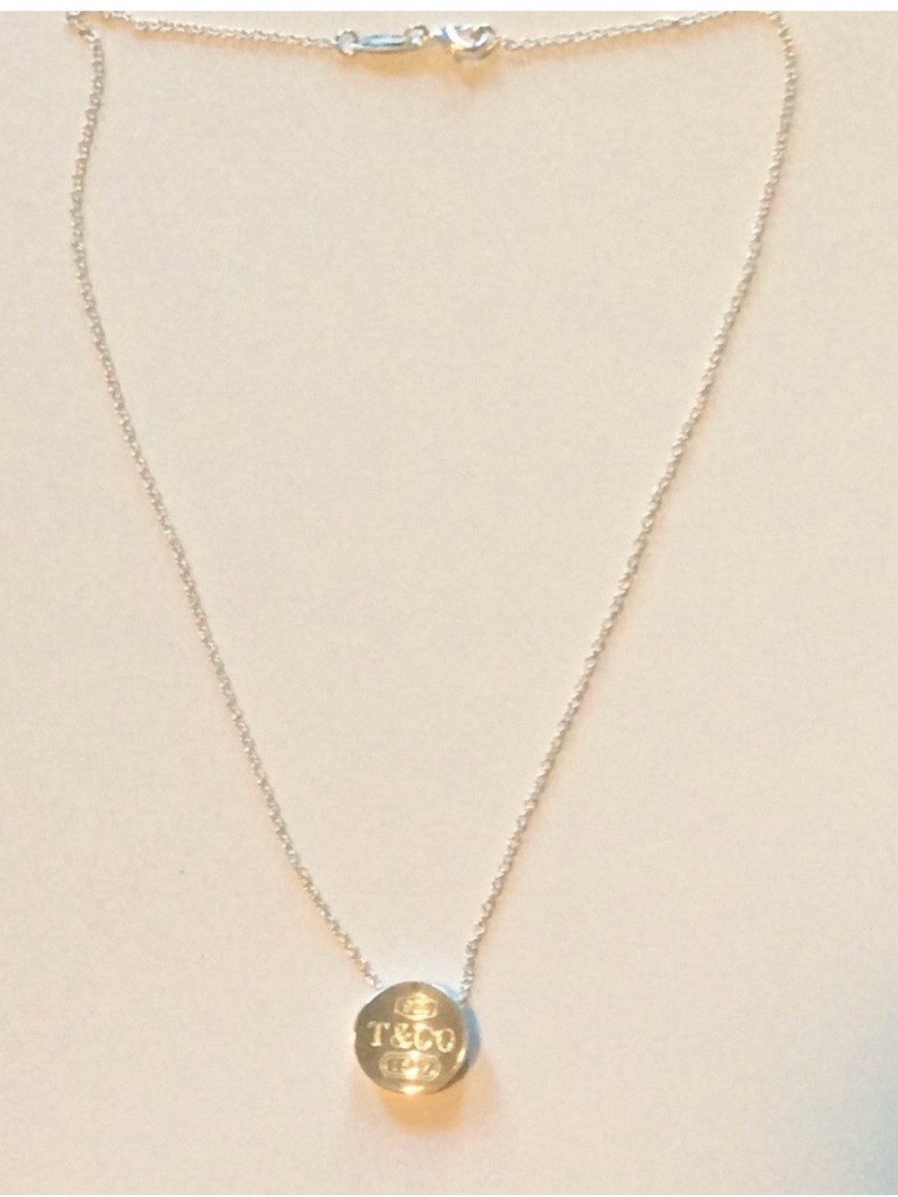 Tiffany & Co. Silver Round Logo Pendant Necklace - Picture 1 of 1
